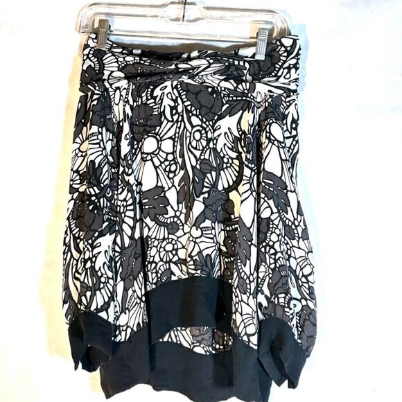 Michael Kors Shirt Top Blouse Floral Long Sleeve Black Large Boat Neck Formal - Picture 3 of 10